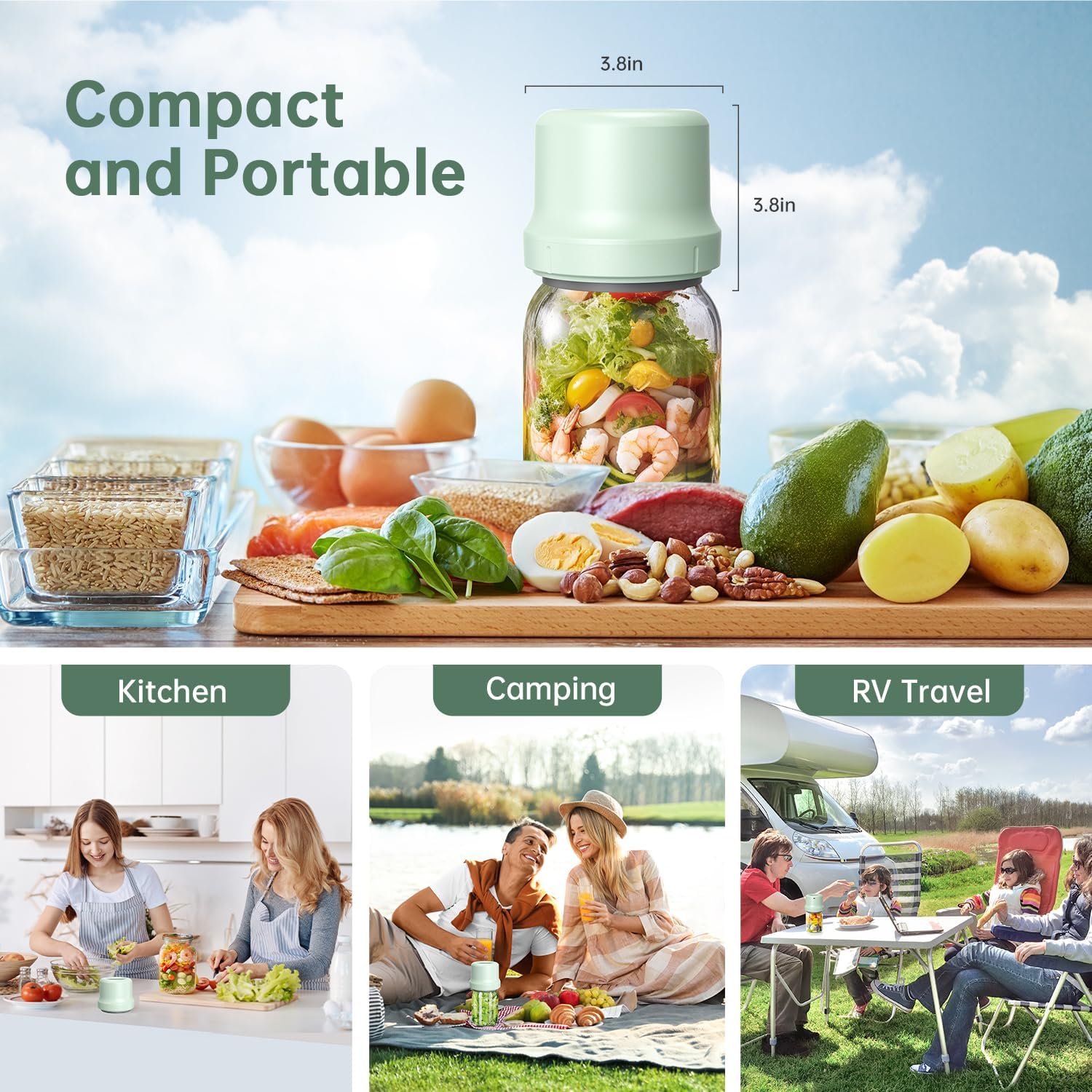 Moriko Mason Jar Vacuum Sealer - Electric Mason Jar Vacuum Sealer Kit with Regular and Wide Mouth Mason Jar Lids, Canning Vacuum Sealer for Food Storage (Black), Medium, Green Moriko Mason Jar Vacuum Sealer - Electric Mason Jar Vacuum Sealer Kit with Regular and Wide Mouth Mason Jar Lids, Canning Vacuum Sealer for Food Storage (Black), Medium, Green